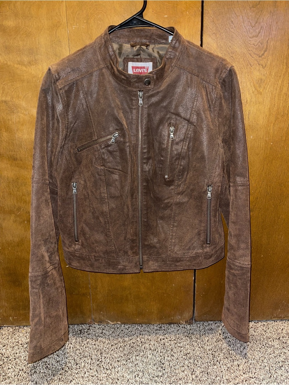 Levi's Women's Distressed Brown Suede Moto Jacket
